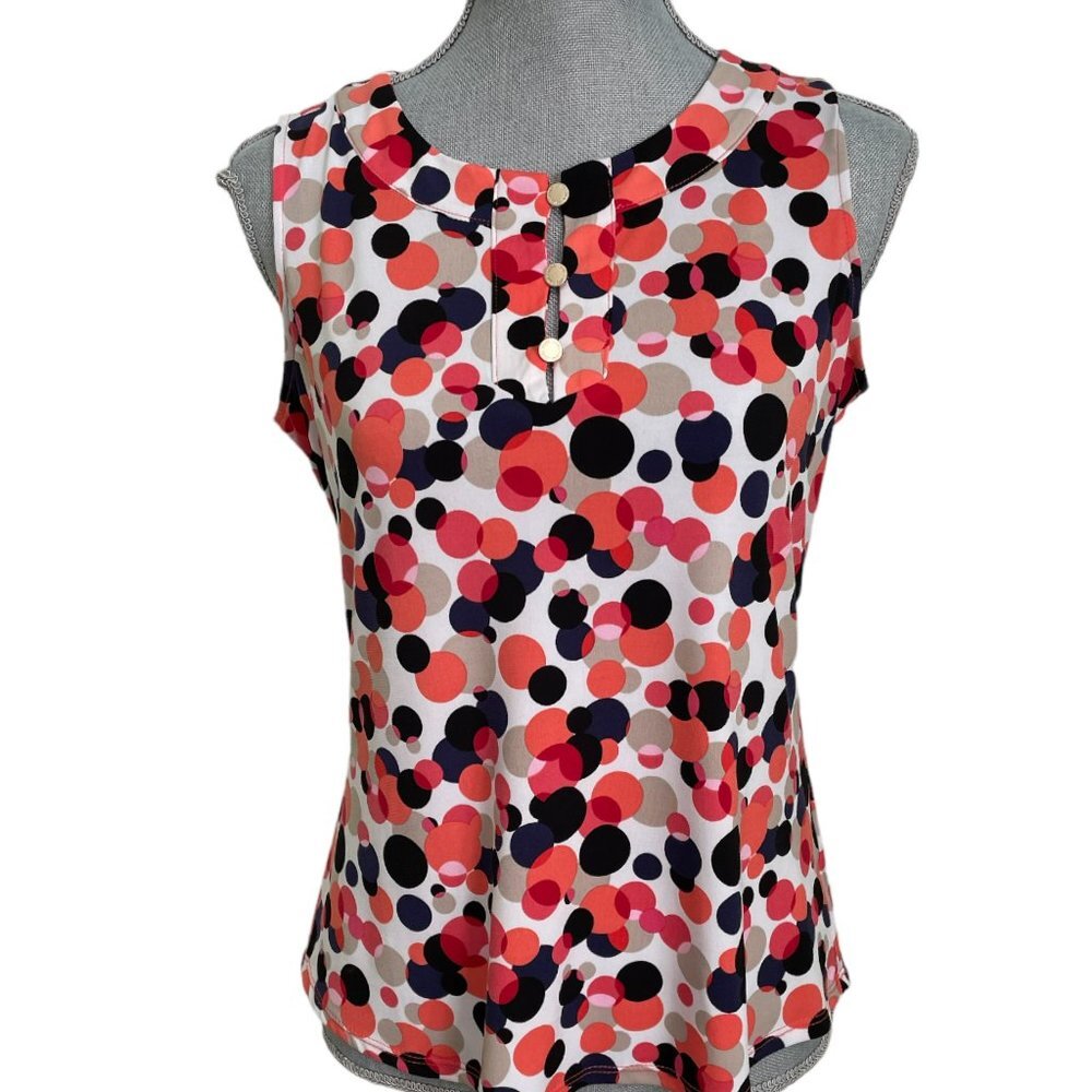 Jones Studio Sleeveless Women's Top Multicolor Pattern Size M